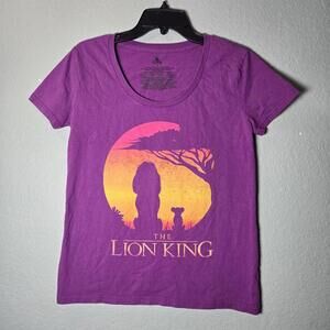 Disney Parks The Lion King Simba Short Sleeve Shirt Top Purple Adult Size S
